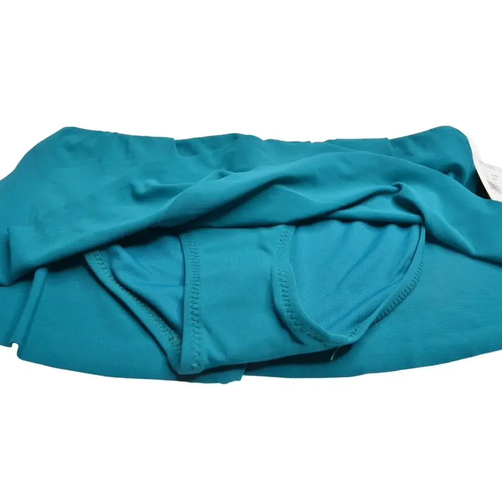 ROBIN PICCONE Women's Teal Blue & Green Skirted Bikini Bottoms